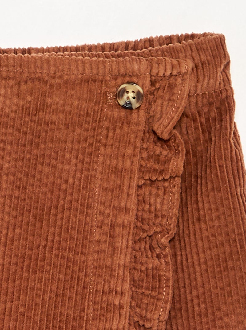 Jupe short en velours côtelé Marron - Kiabi