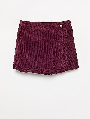 Jupe short en velours côtelé