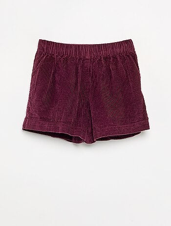 Jupe short en velours côtelé