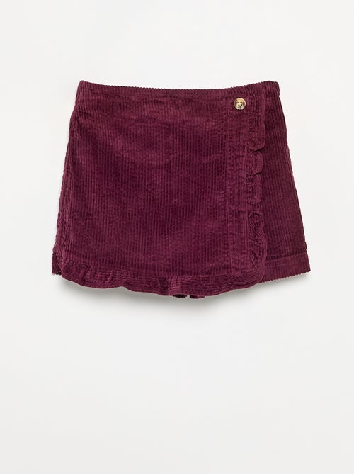 Jupe short en velours côtelé - Kiabi