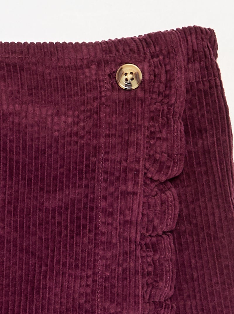 Jupe short en velours côtelé Rose - Kiabi