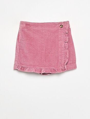 Jupe short en velours côtelé