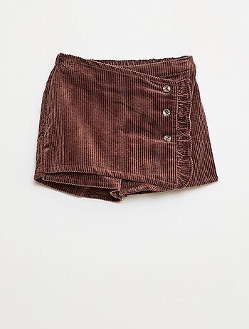 Jupe short en velours de coton