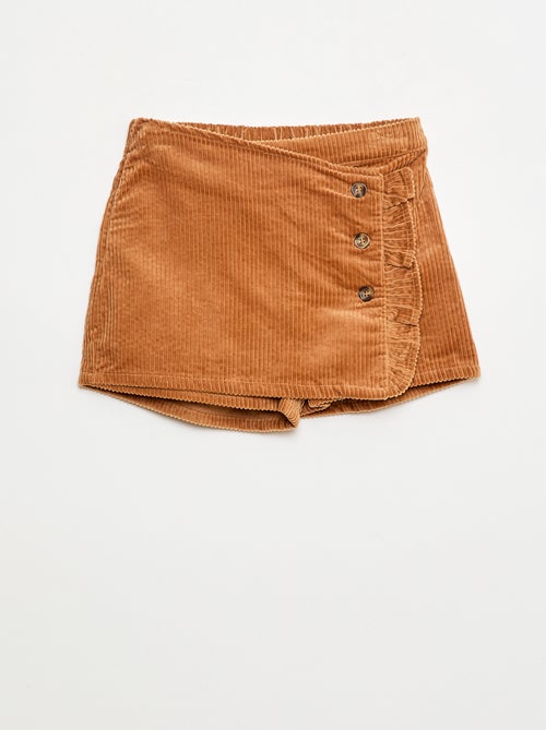 Jupe short en velours de coton - Kiabi