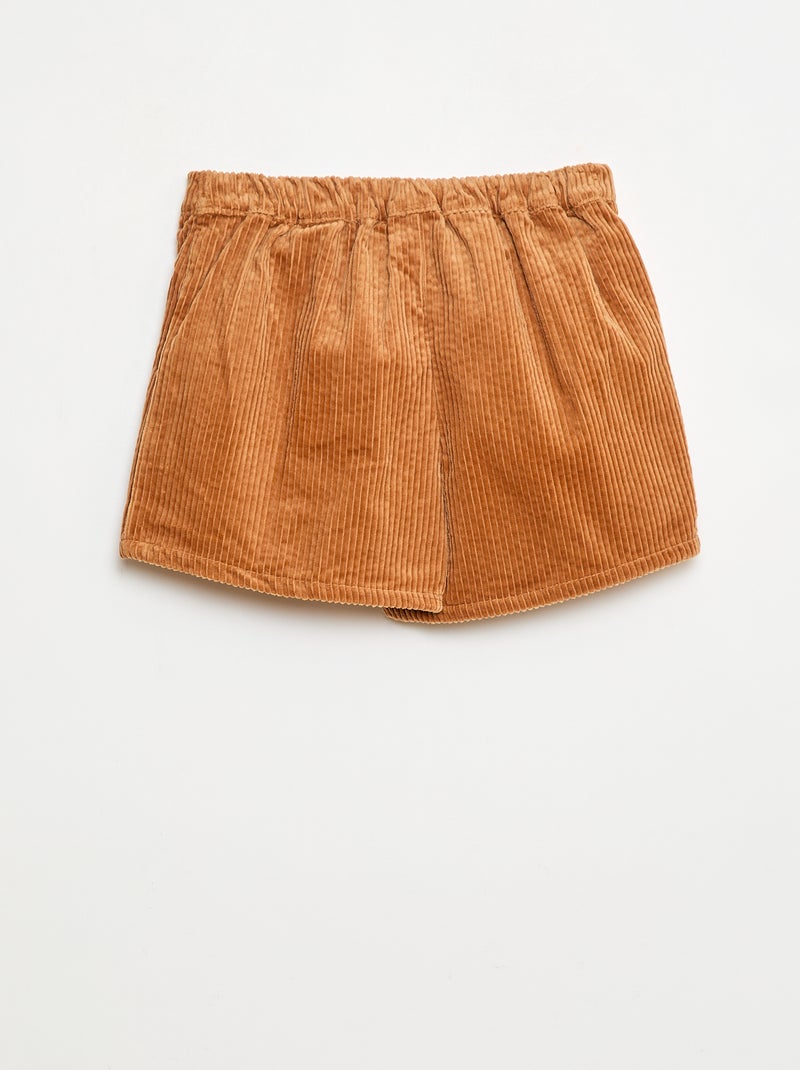 Jupe short en velours de coton Marron - Kiabi