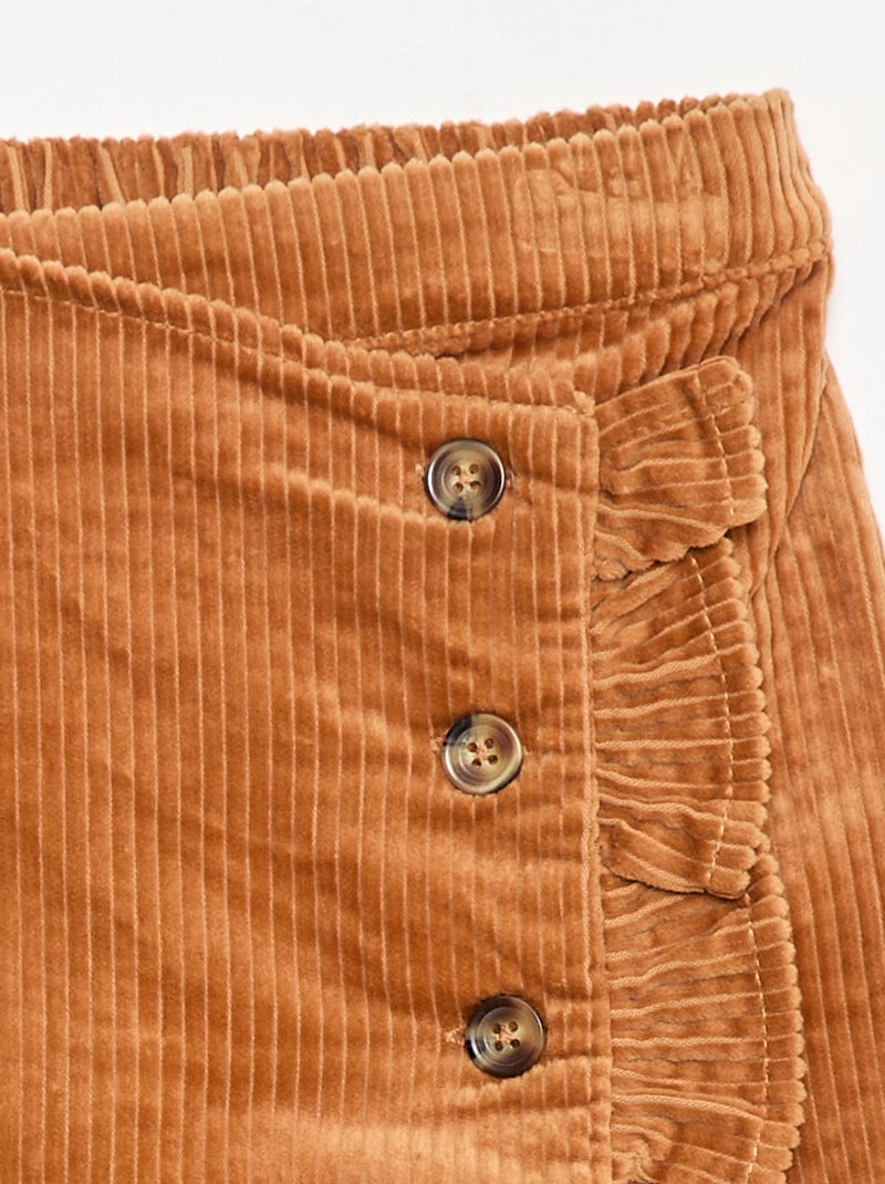 Jupe short en velours de coton Marron - Kiabi