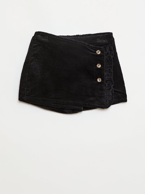Jupe short en velours de coton - Kiabi
