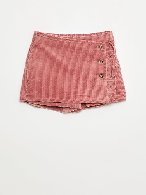Jupe short en velours de coton - Kiabi
