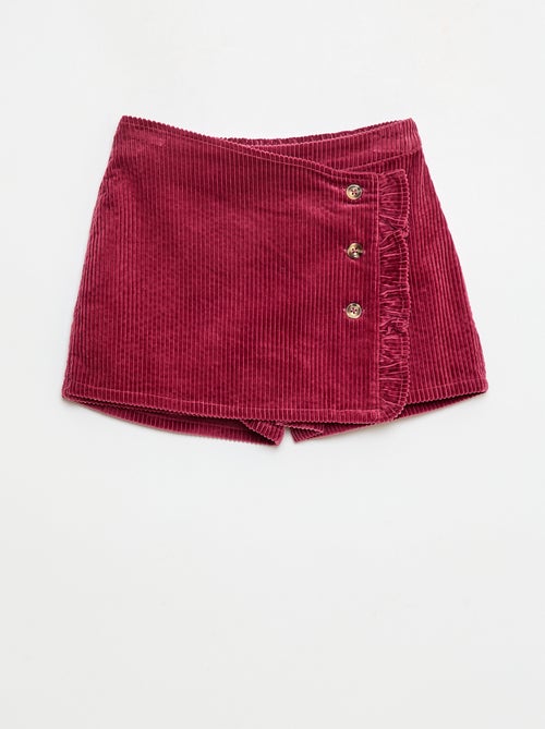 Jupe short en velours de coton - Kiabi