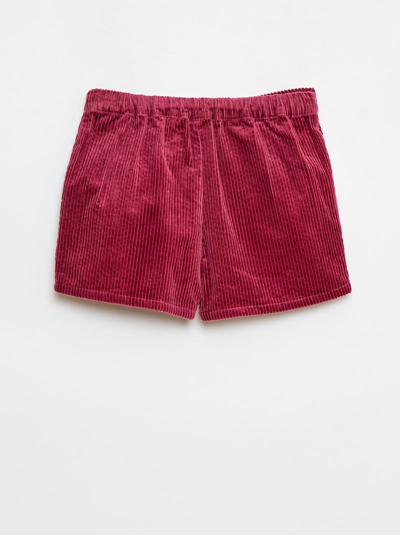Jupe short en velours de coton Rouge - Kiabi