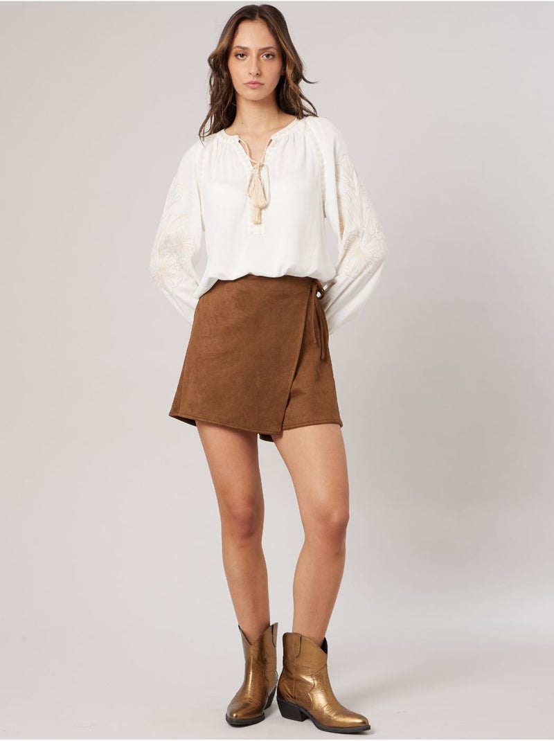 Jupe short femme 'deeluxe' Marron clair - Kiabi