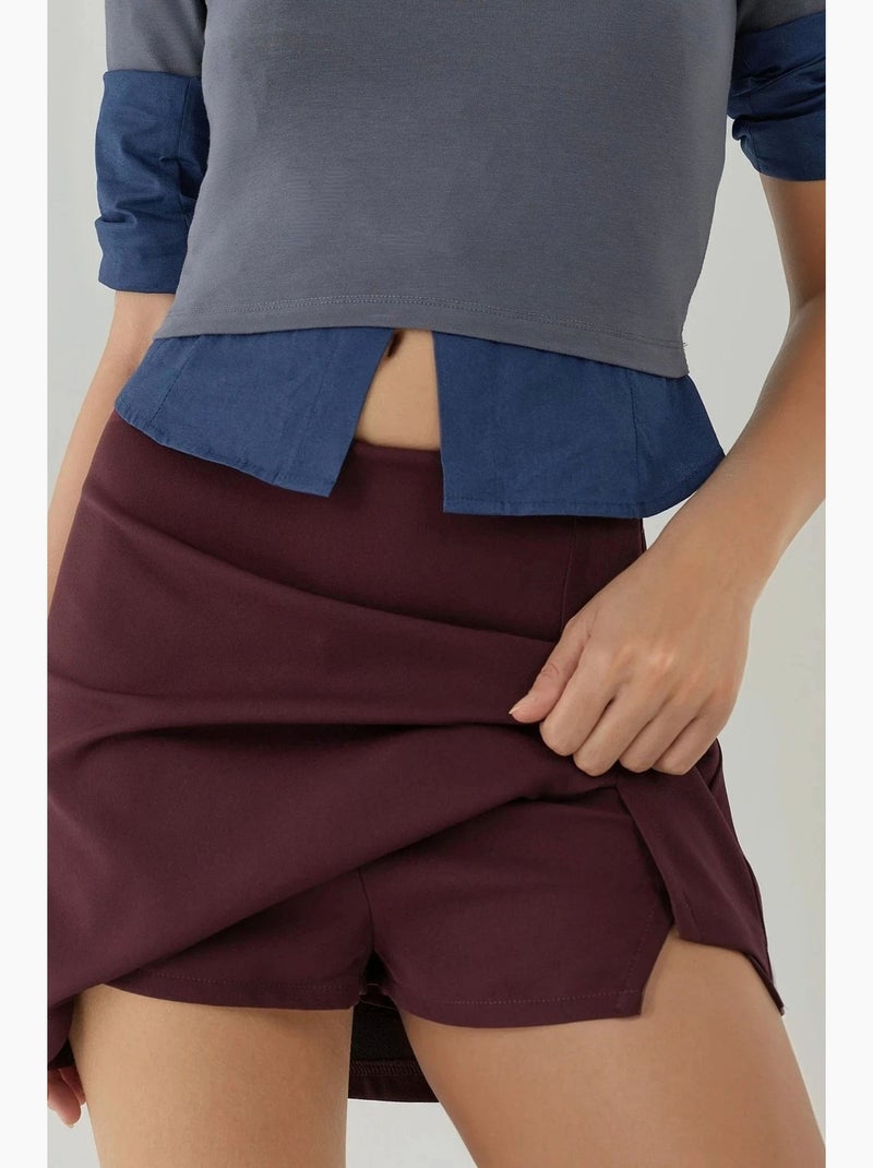 Jupe-short fendue hiccup Rouge bordeaux - Kiabi