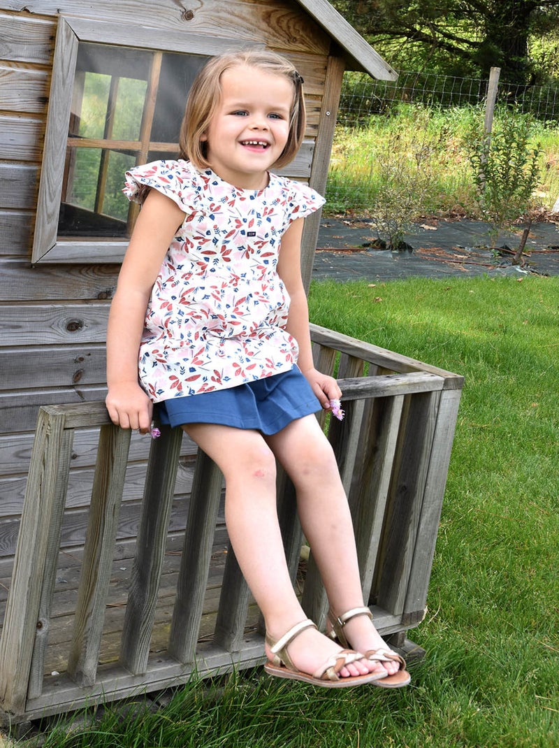 JUPE SHORT GRAZIA MOLLETON ENFANT Bleu - Kiabi