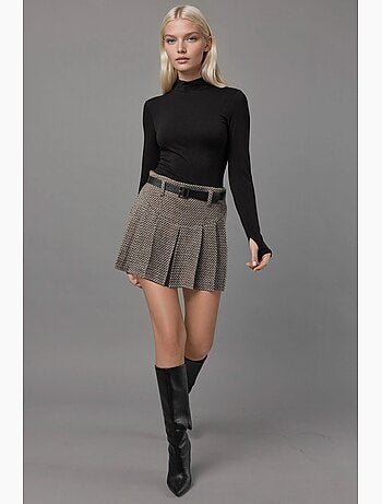 Jupe-short mini plissée géométrique taille haute hiccup