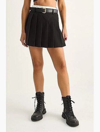 Jupe-short mini taille haute avec ceinture lucci