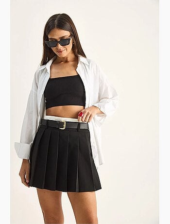 Jupe-short mini taille haute avec ceinture lucci