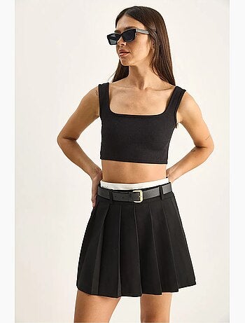 Jupe-short mini taille haute avec ceinture lucci