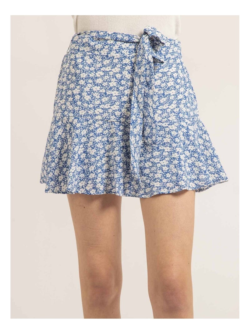 Jupe short motifs XILOSSA Bleu - Kiabi