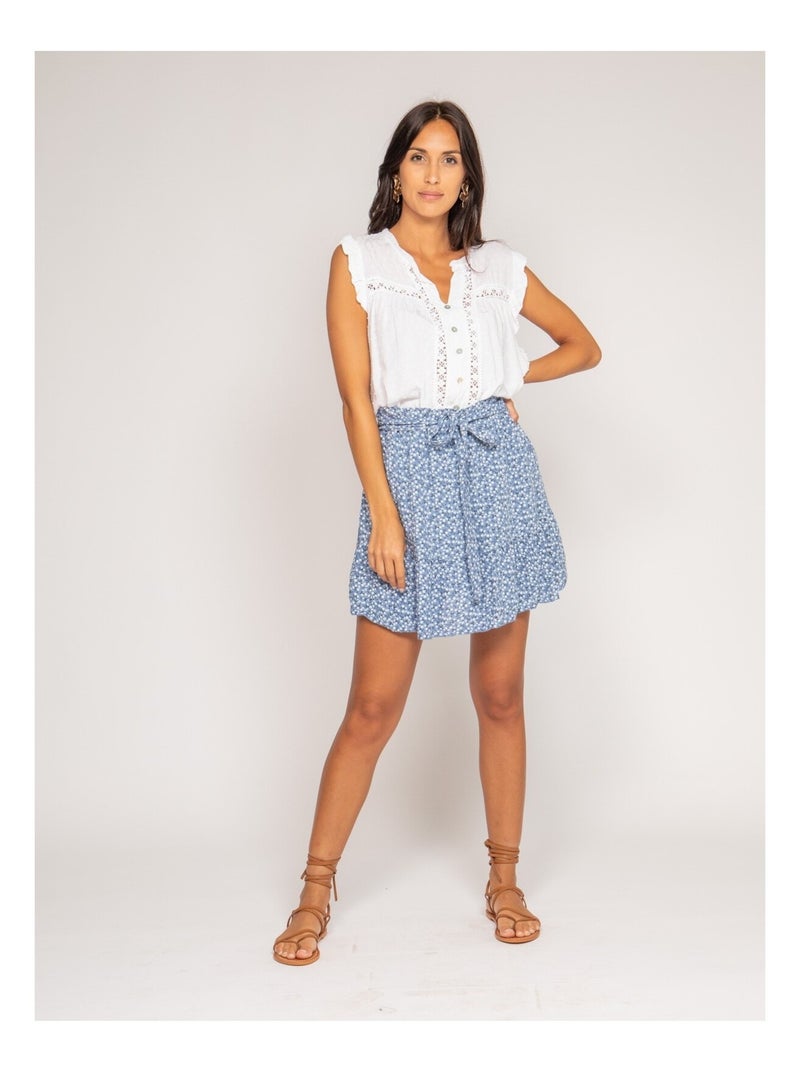 Jupe short motifs XYMESS Bleu - Kiabi