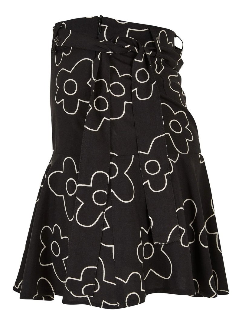 Jupe-short motif/style fleur - urban classics Noir - Kiabi