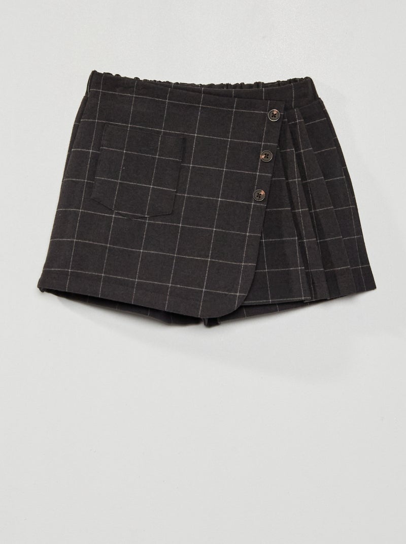 Jupe Short Noir à carreaux - Kiabi