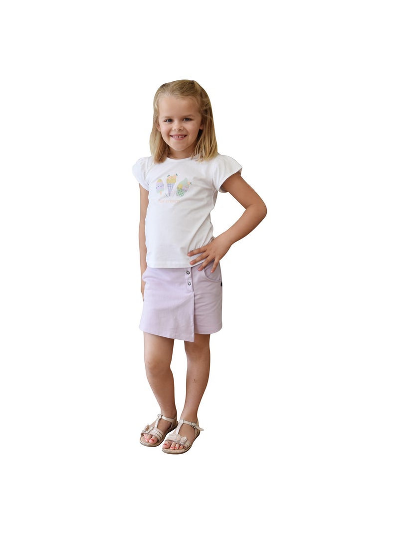 JUPE SHORT NOLA MOLLETON ENFANT Violet - Kiabi
