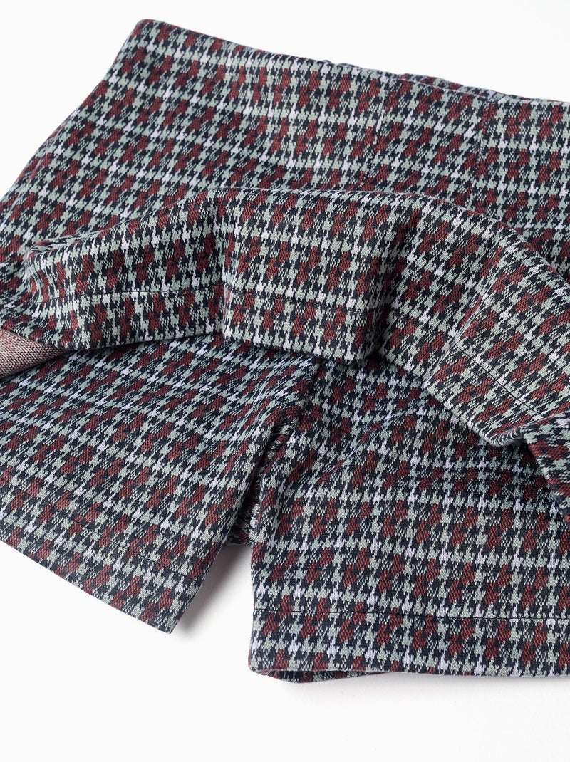 Jupe-short pied-de-poule plissée Bleu foncé - Kiabi