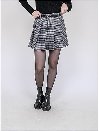 Jupe-short plissée à carreaux XOMELLE