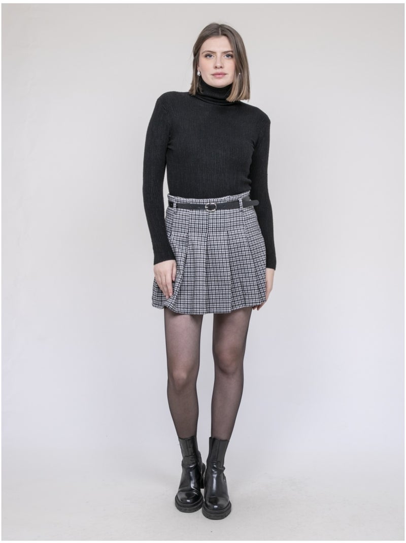 Jupe-short plissée à carreaux XOMELLE Gris - Kiabi