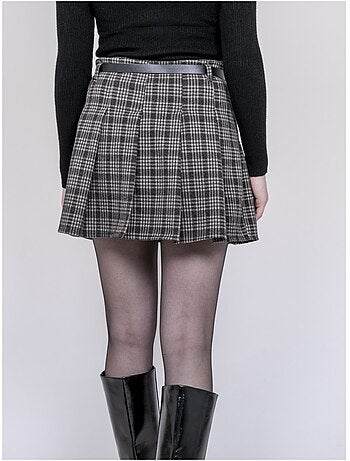 Jupe-short plissée à carreaux XOMELLE