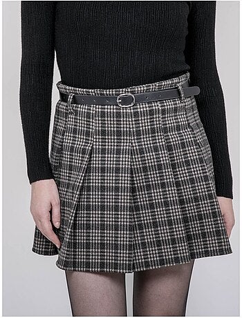 Jupe-short plissée à carreaux XOMELLE
