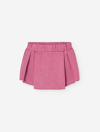 Jupe-short plissée en maille interlock