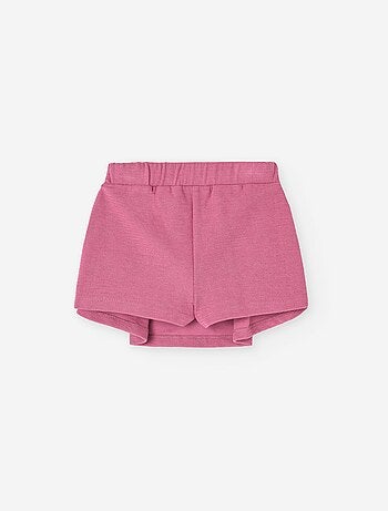 Jupe-short plissée en maille interlock