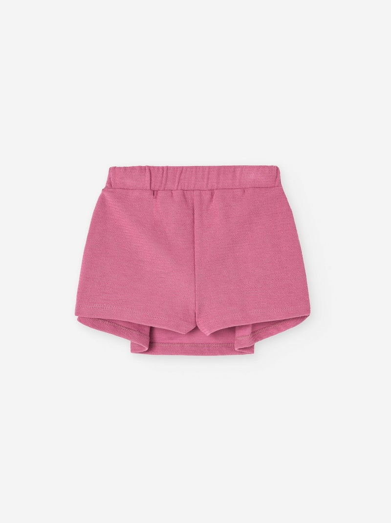 Jupe-short plissée en maille interlock Rose foncé - Kiabi