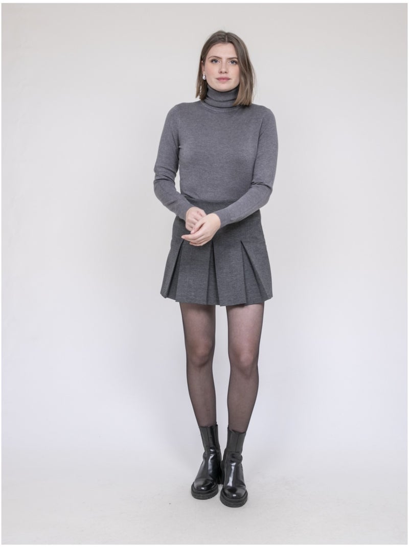 Jupe-short plissée xiamo Gris - Kiabi