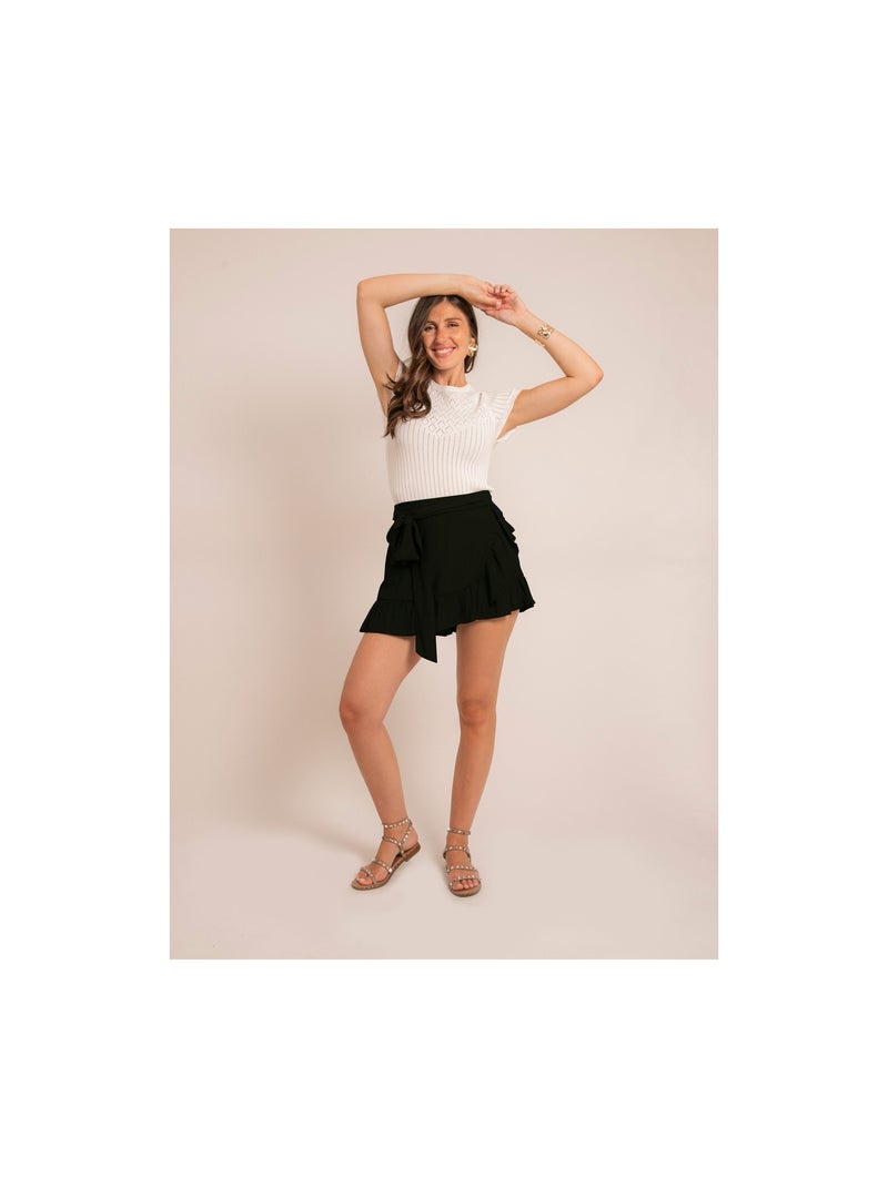 Jupe-short portefeuille XABERI Noir - Kiabi