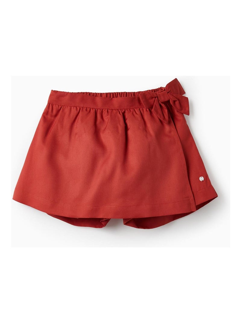 Jupe-short rouge foncé pour fille en tissu 100% lyocell Rouge foncé - Kiabi