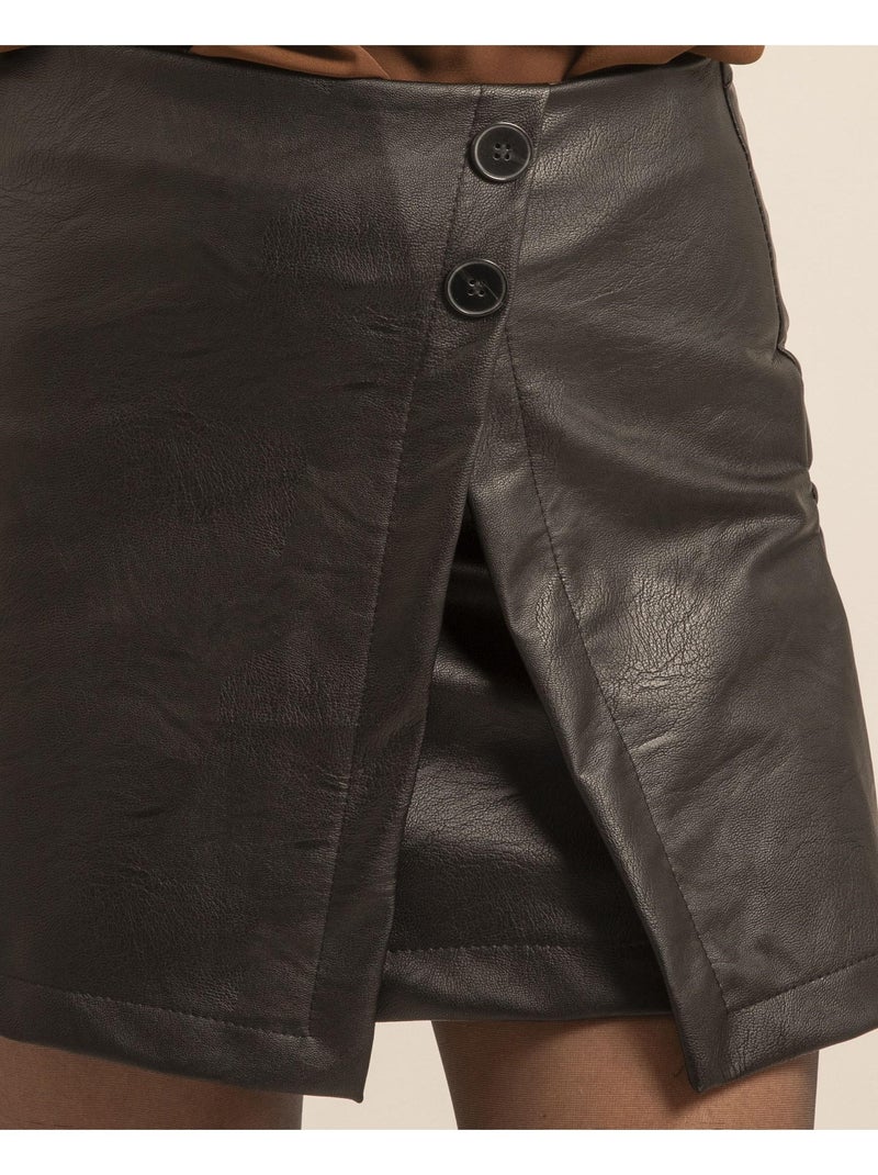 Jupe short simili XAVERY Noir - Kiabi