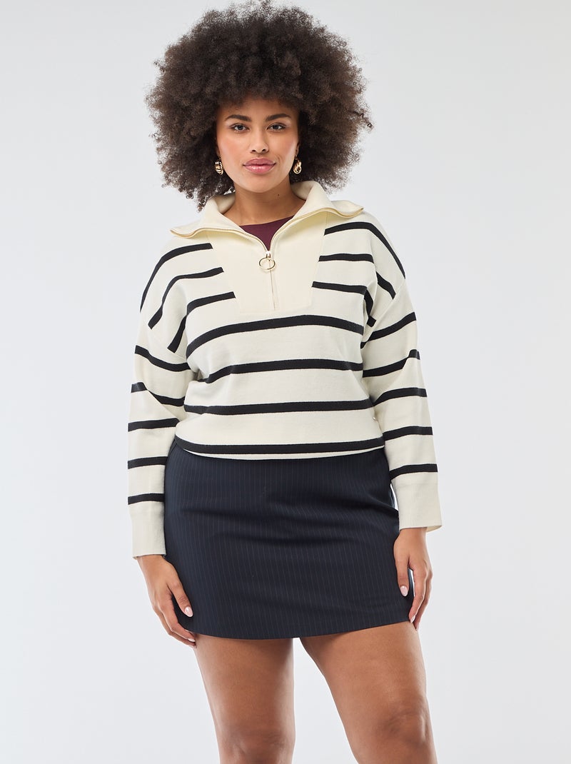 Jupe short taille haute Bleu - Kiabi