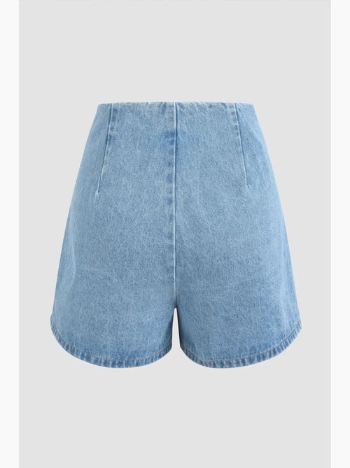 Jupe-short taille haute en denim hiccup - Kiabi Jupe-short taille haute en denim hiccup - Kiabi