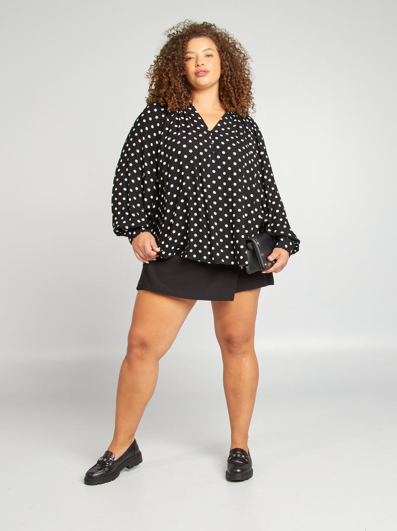 Jupe short taille haute noir - Kiabi