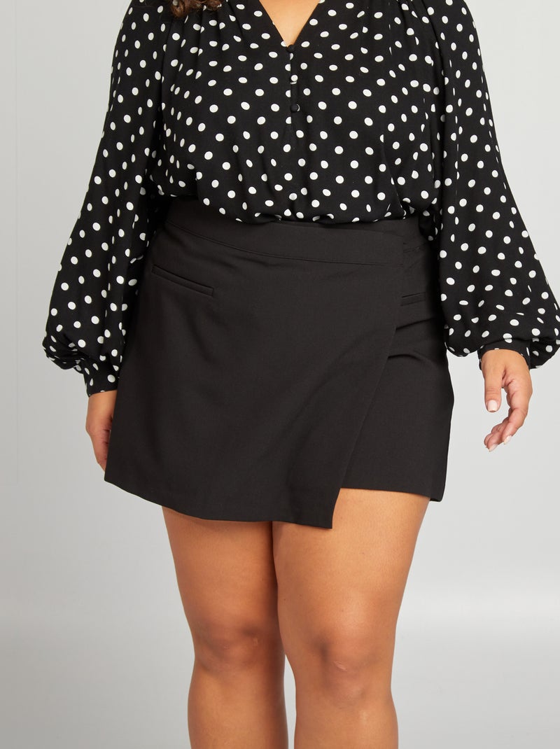 Jupe short taille haute noir - Kiabi