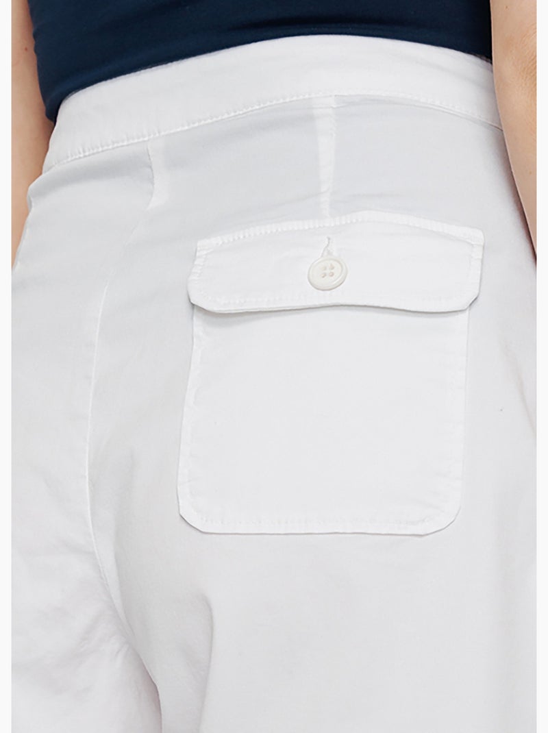 Jupe-short  tissu extensible Blanc - Kiabi