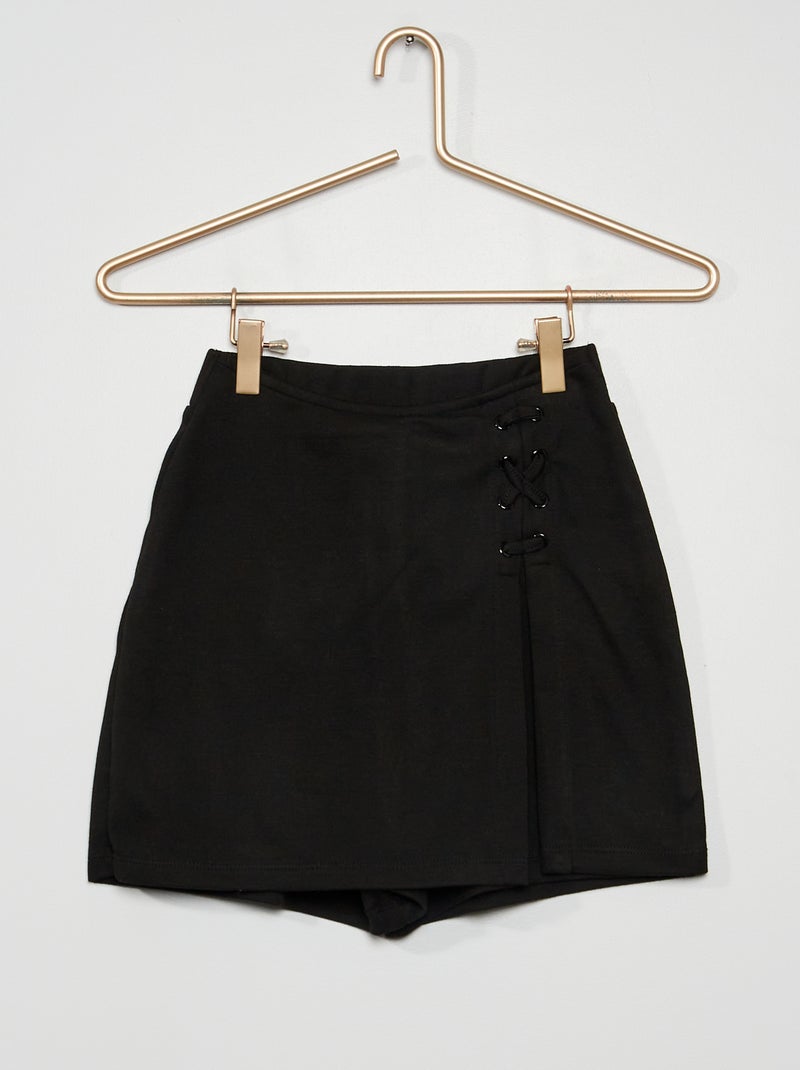 Jupe short uni noir - Kiabi