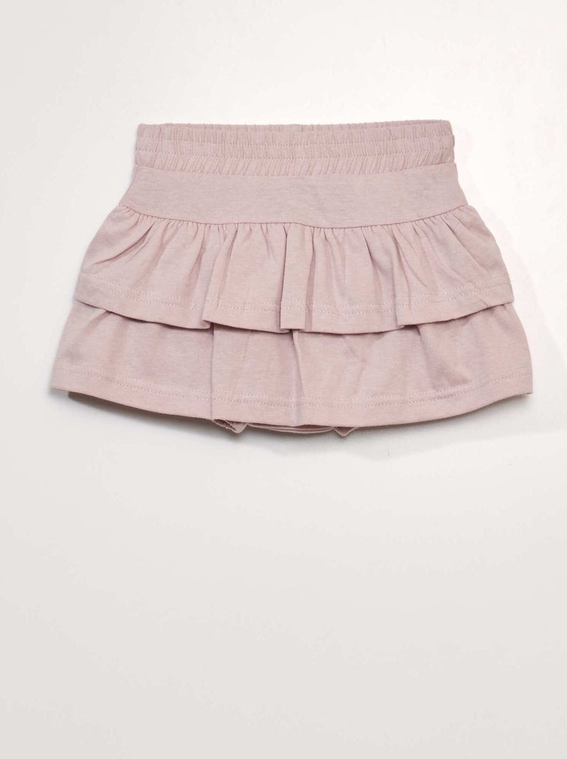 Jupe short volantée Violet - Kiabi
