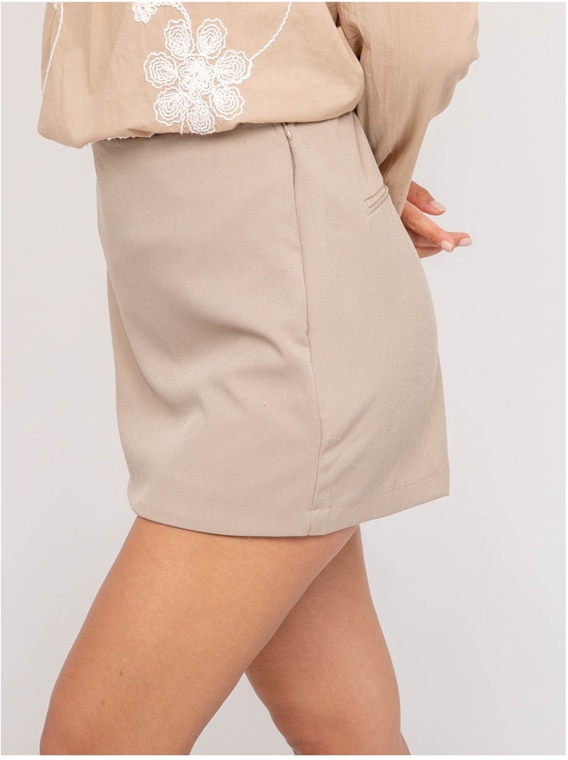 Jupe short XAMINA Beige - Kiabi