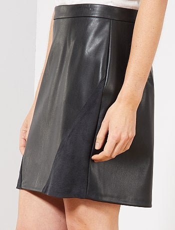 Jupe simili bi-matière - Kiabi