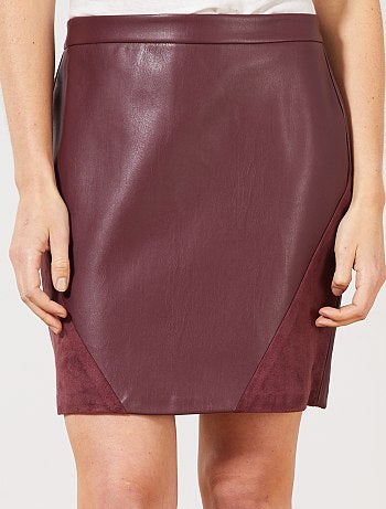 Jupe simili bi-matière - Kiabi