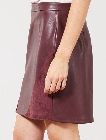 Jupe simili bi-matière - Kiabi