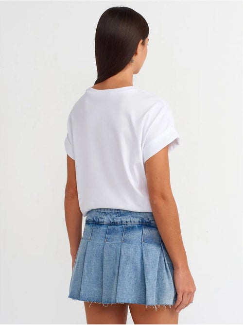 Jupe skater en denim mini, taille mi-haute dilvin - Kiabi Jupe skater en denim mini, taille mi-haute dilvin - Kiabi
